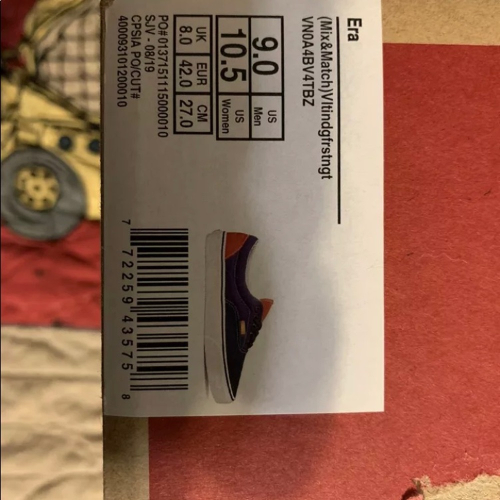 New blue/purple/orange Vans Era shoes men’s size 9 - Picture 4 of 4